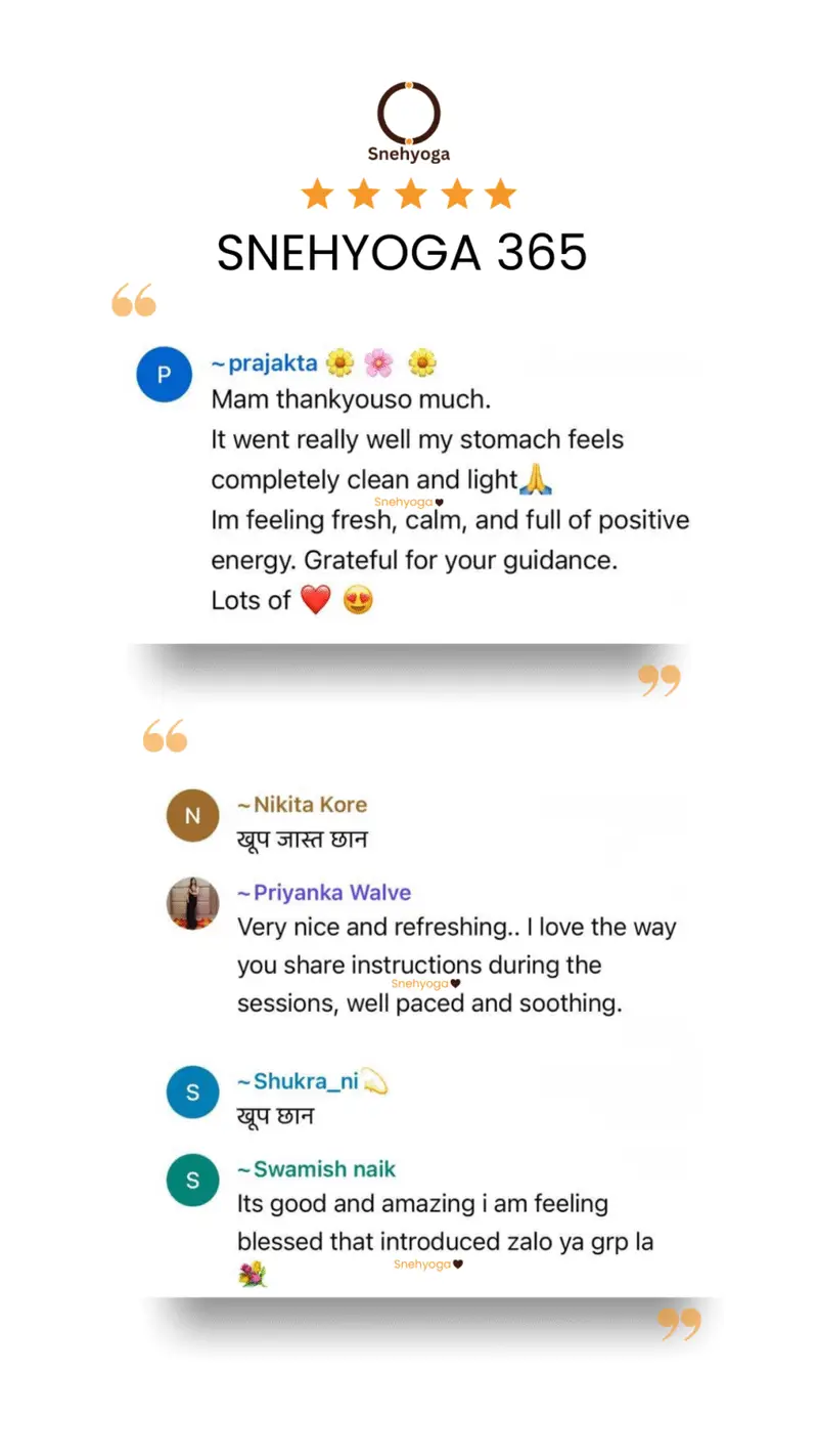 Snehyoga Student Testimonial 1