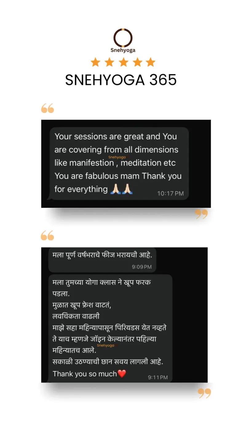 Snehyoga Student Testimonial 2