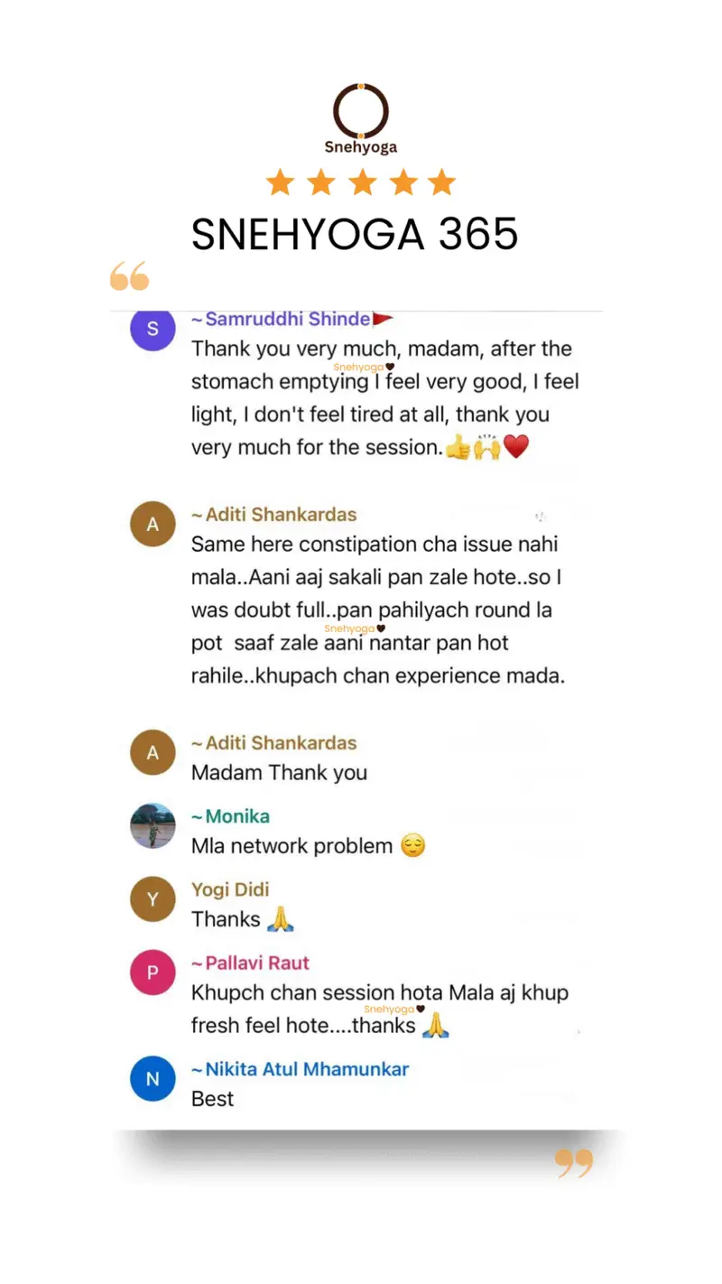 Snehyoga Student Testimonial 3